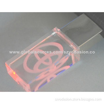 Best gift crystal USB memory, customer logo printing